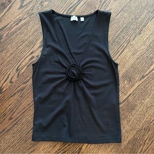 Aritzia - Wilfred Black Tank with Floral Decal - Size XS